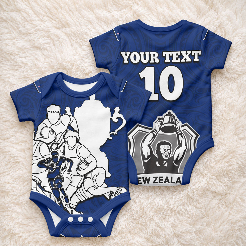 Custom New Zealand World Cup 2023 Baby Onesie Go Champion NZ Rugby Forever Maori red Style