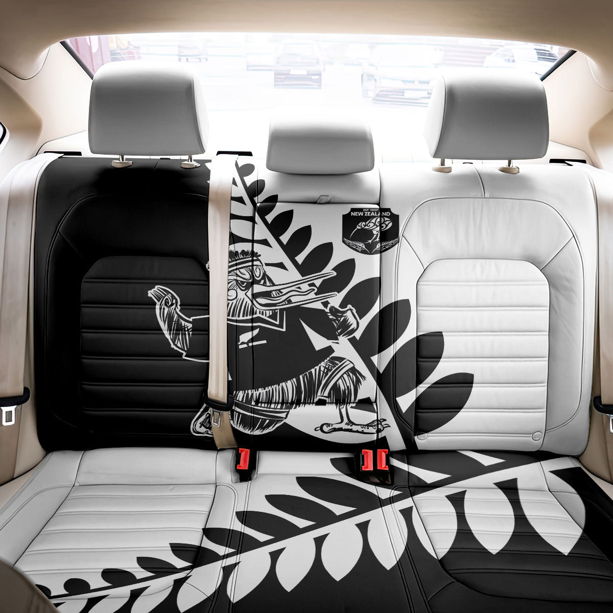Aotearoa Rugby League Back Car Seat Cover Kiwi Haka and Fern - Sporty Style