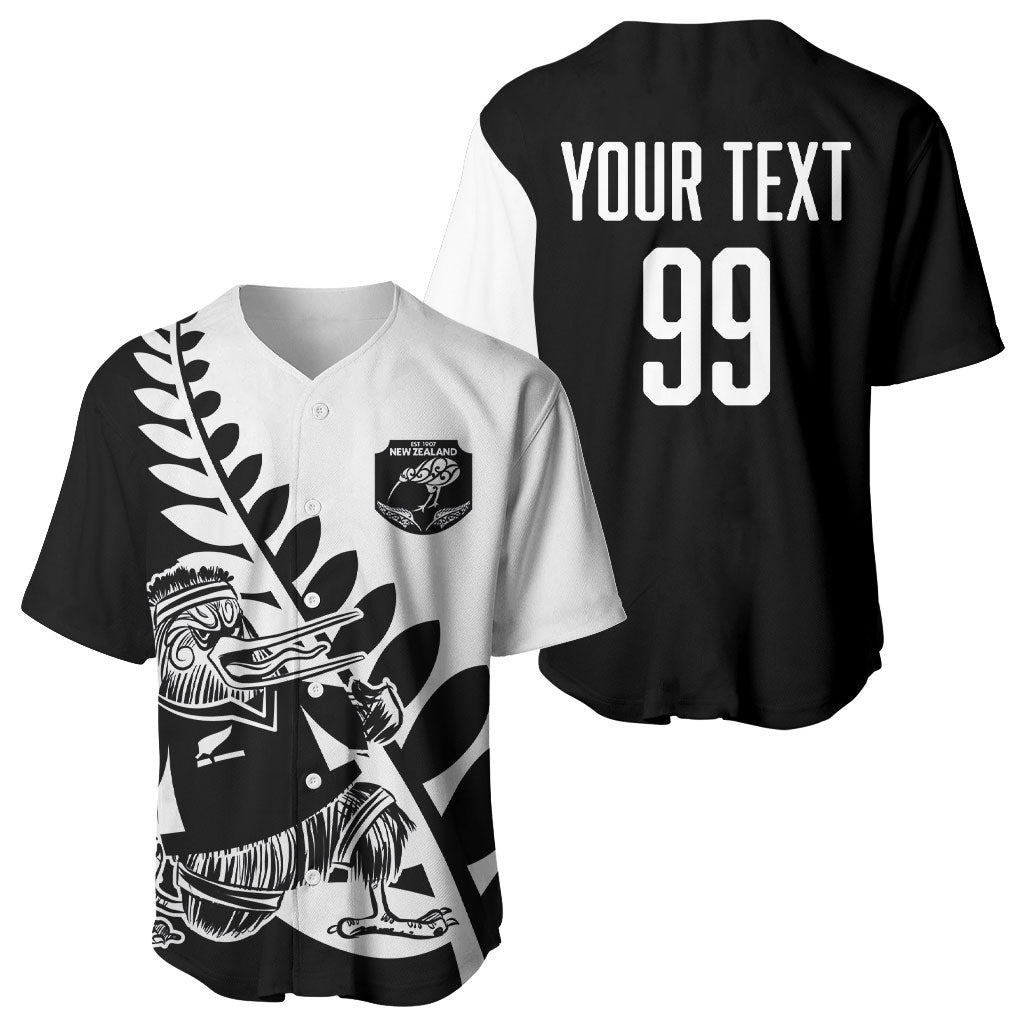 Custom Aotearoa Rugby League Baseball Jersey Kiwi Haka and Fern - Sporty Style