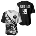 Custom Aotearoa Rugby League Baseball Jersey Kiwi Haka and Fern - Sporty Style