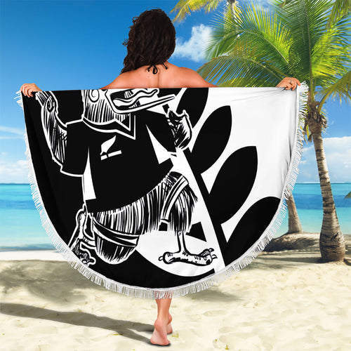 Aotearoa Rugby League Beach Blanket Kiwi Haka and Fern - Sporty Style