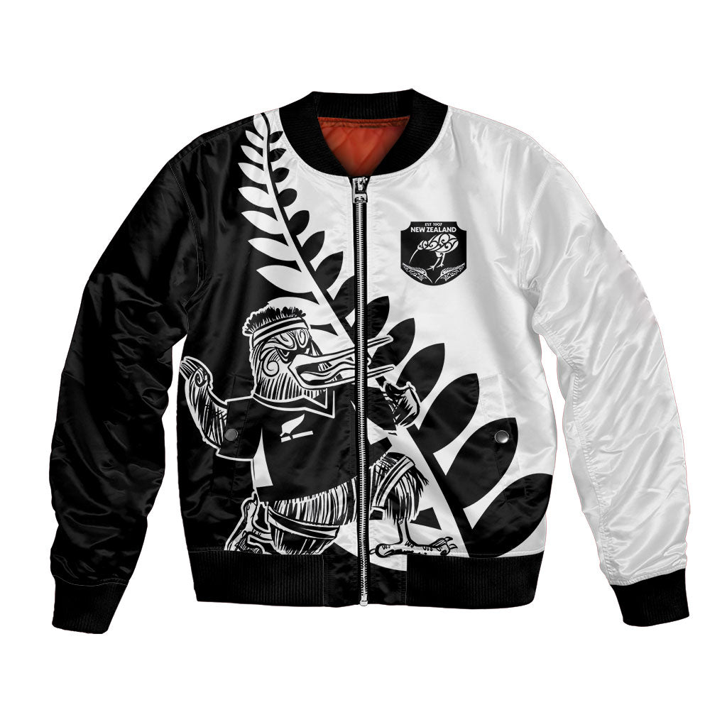 Custom Aotearoa Rugby League Bomber Jacket Kiwi Haka and Fern - Sporty Style