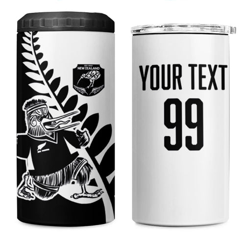 Custom Aotearoa Rugby League 4 in 1 Can Cooler Tumbler Kiwi Haka and Fern - Sporty Style