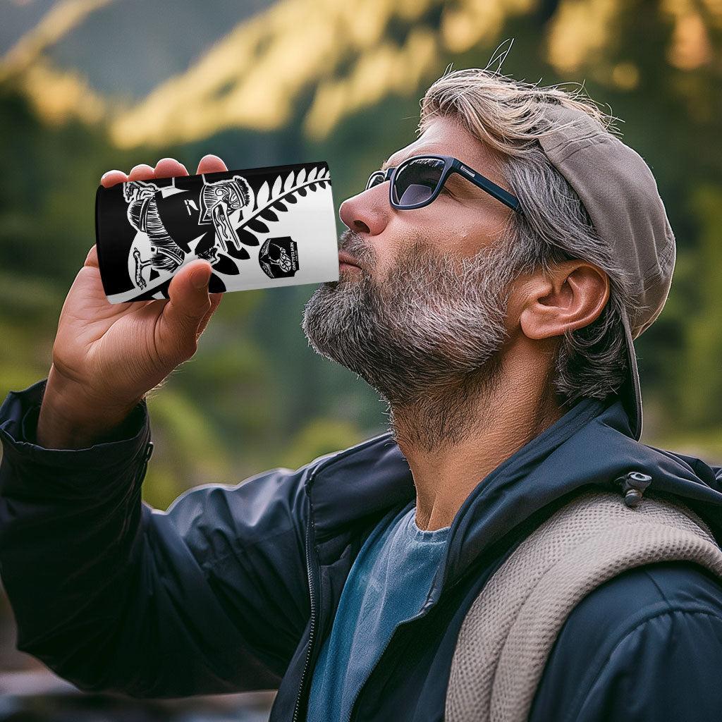 Custom Aotearoa Rugby League 4 in 1 Can Cooler Tumbler Kiwi Haka and Fern - Sporty Style
