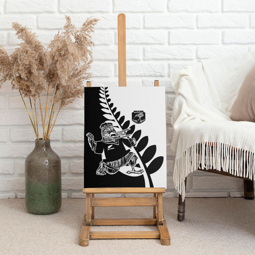 Aotearoa Rugby League Canvas Wall Art Kiwi Haka and Fern - Sporty Style