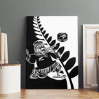 Aotearoa Rugby League Canvas Wall Art Kiwi Haka and Fern - Sporty Style