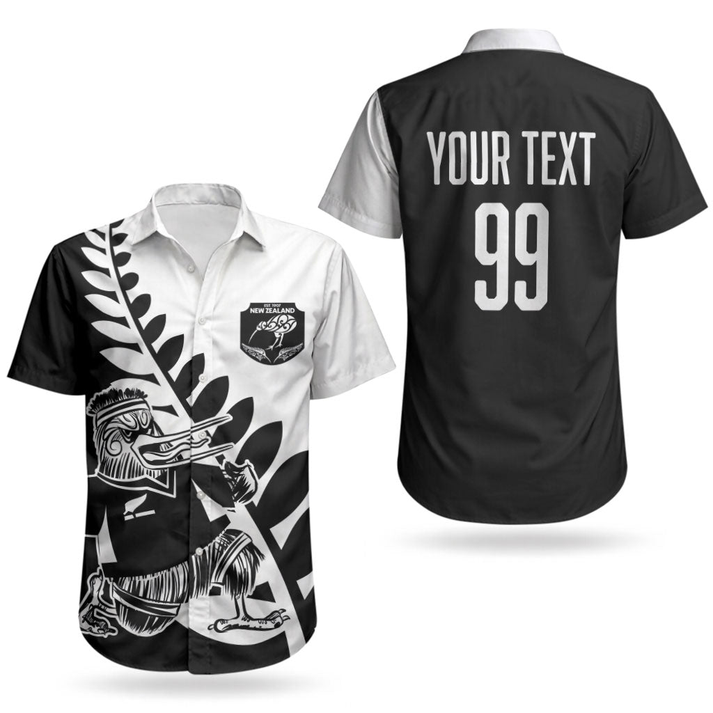 Custom Aotearoa Rugby League Couples Matching Off Shoulder Maxi Dress and Hawaiian Shirt Kiwi Haka and Fern - Sporty Style