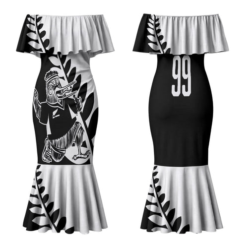 Custom Aotearoa Rugby League Family Matching Mermaid Dress and Hawaiian Shirt Kiwi Haka and Fern - Sporty Style