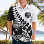 Custom Aotearoa Rugby League Hawaiian Shirt Kiwi Haka and Fern - Sporty Style