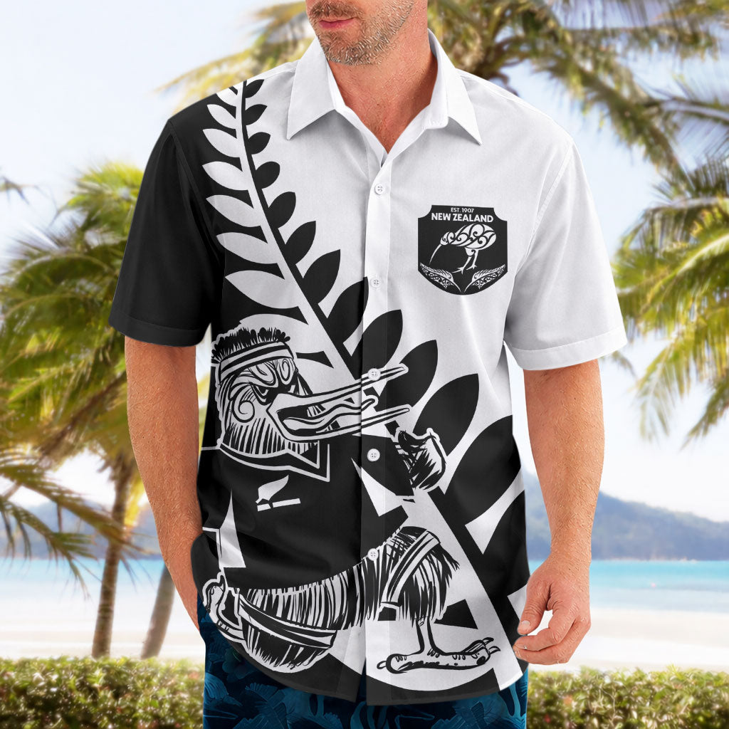 Custom Aotearoa Rugby League Hawaiian Shirt Kiwi Haka and Fern - Sporty Style