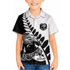 Custom Aotearoa Rugby League Hawaiian Shirt Kiwi Haka and Fern - Sporty Style