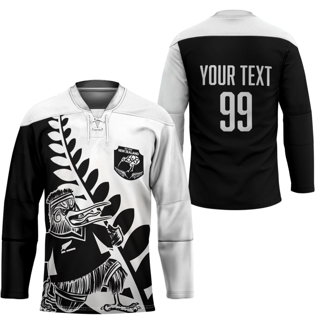 Custom Aotearoa Rugby League Hockey Jersey Kiwi Haka and Fern - Sporty Style