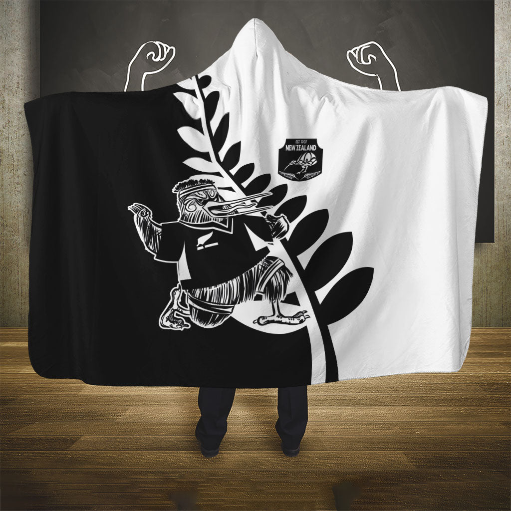Aotearoa Rugby League Hooded Blanket Kiwi Haka and Fern - Sporty Style