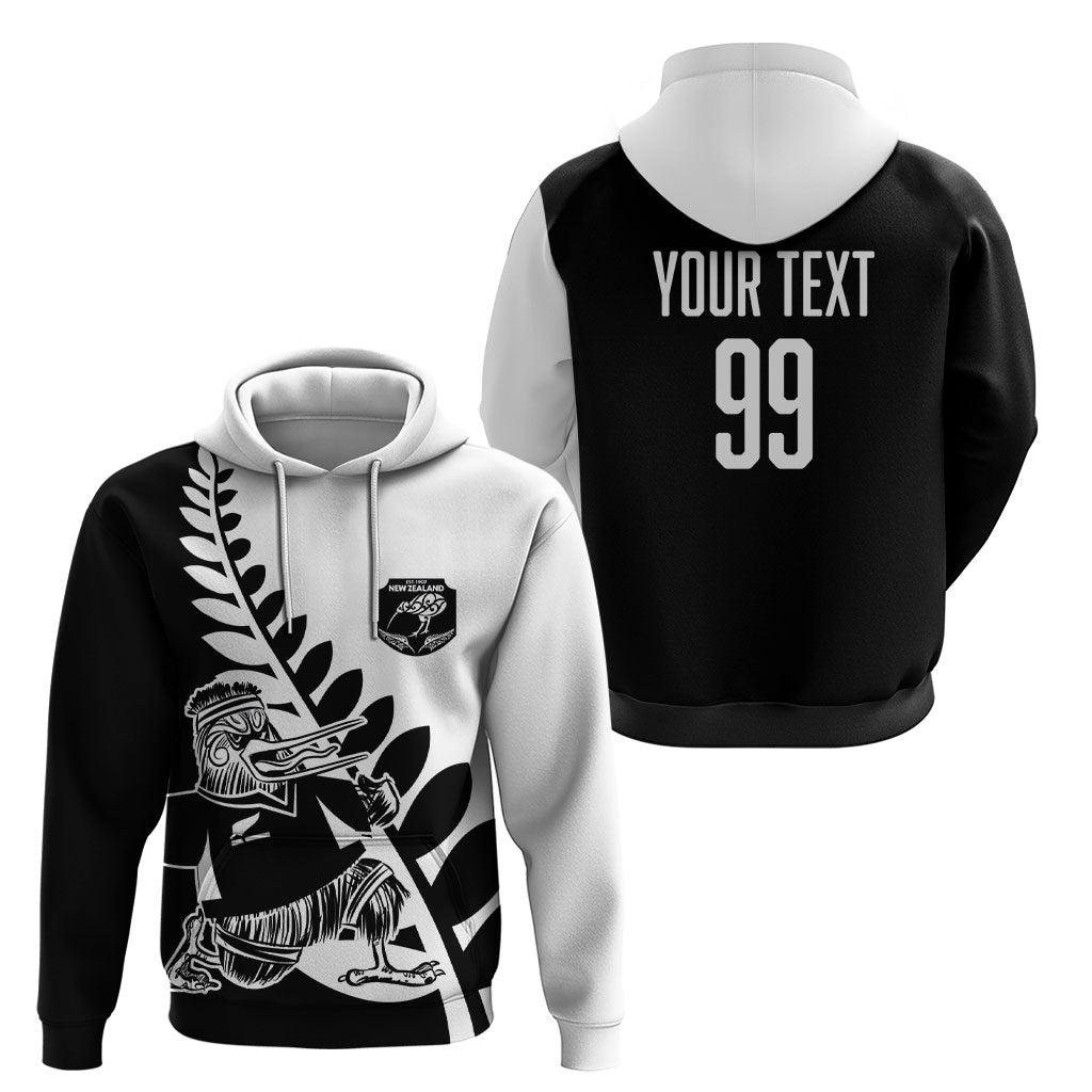 Custom Aotearoa Rugby League Hoodie Kiwi Haka and Fern - Sporty Style