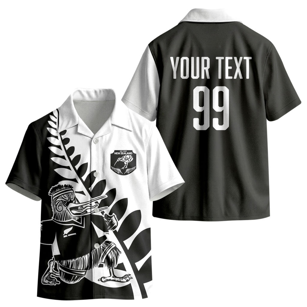 Custom Aotearoa Rugby League Kid Hawaiian Shirt Kiwi Haka and Fern - Sporty Style