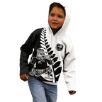 Custom Aotearoa Rugby League Kid Hoodie Kiwi Haka and Fern - Sporty Style