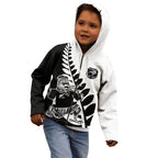 Custom Aotearoa Rugby League Kid Hoodie Kiwi Haka and Fern - Sporty Style