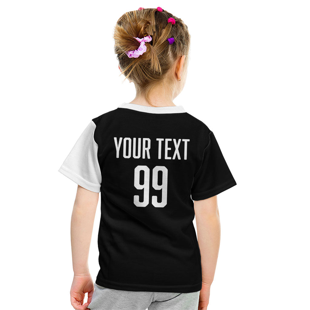 Custom Aotearoa Rugby League Kid T Shirt Kiwi Haka and Fern - Sporty Style