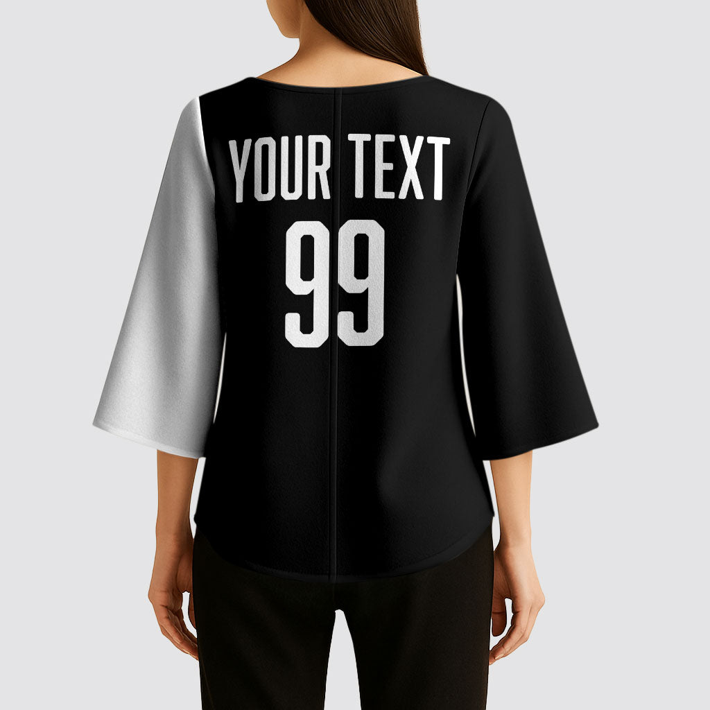 Custom Aotearoa Rugby League Kimono Sleeve Blouse Kiwi Haka and Fern - Sporty Style