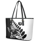 Aotearoa Rugby League Leather Tote Bag Kiwi Haka and Fern - Sporty Style