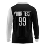 Custom Aotearoa Rugby League Long Sleeve Polo Shirt Kiwi Haka and Fern - Sporty Style