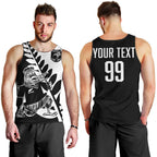 Custom Aotearoa Rugby League Men Tank Top Kiwi Haka and Fern - Sporty Style