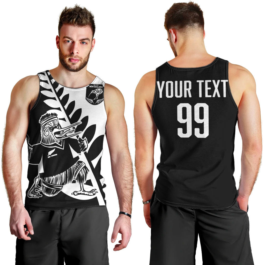 Custom Aotearoa Rugby League Men Tank Top Kiwi Haka and Fern - Sporty Style