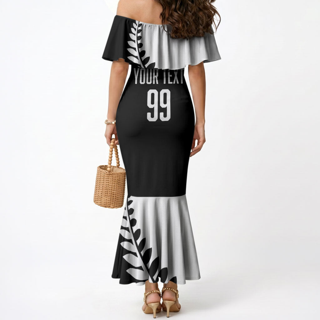 Custom Aotearoa Rugby League Mermaid Dress Kiwi Haka and Fern - Sporty Style