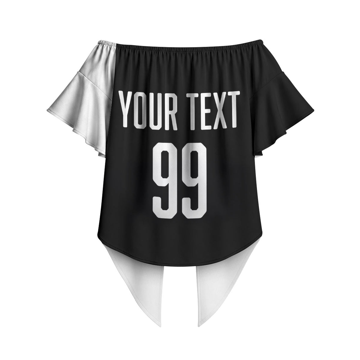Custom Aotearoa Rugby League Off Shoulder Wrap Waist Top Kiwi Haka and Fern - Sporty Style