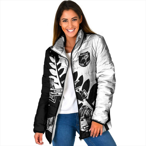 Custom Aotearoa Rugby League Padded Jacket Kiwi Haka and Fern - Sporty Style