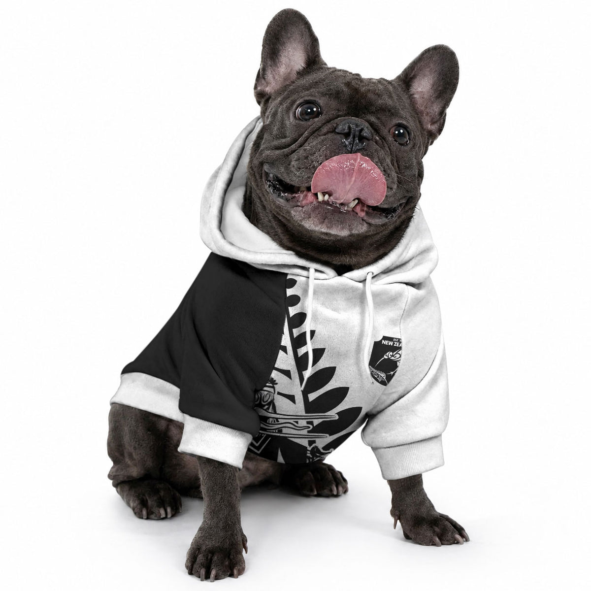 Custom Aotearoa Rugby League Pet Hoodie Kiwi Haka and Fern - Sporty Style