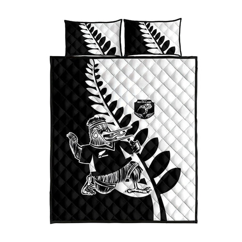 Aotearoa Rugby League Quilt Bed Set Kiwi Haka and Fern - Sporty Style