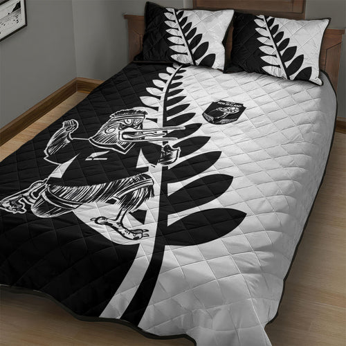 Aotearoa Rugby League Quilt Bed Set Kiwi Haka and Fern - Sporty Style
