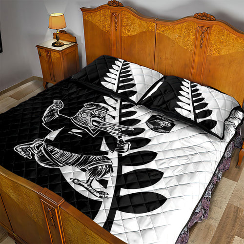 Aotearoa Rugby League Quilt Bed Set Kiwi Haka and Fern - Sporty Style