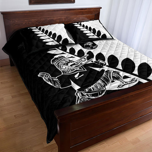 Aotearoa Rugby League Quilt Bed Set Kiwi Haka and Fern - Sporty Style