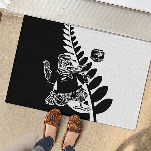 Aotearoa Rugby League Rubber Doormat Kiwi Haka and Fern - Sporty Style