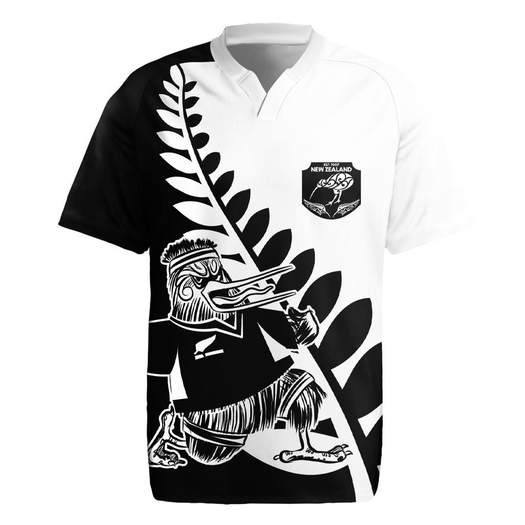 Custom Aotearoa Rugby League Rugby Jersey Kiwi Haka and Fern - Sporty Style