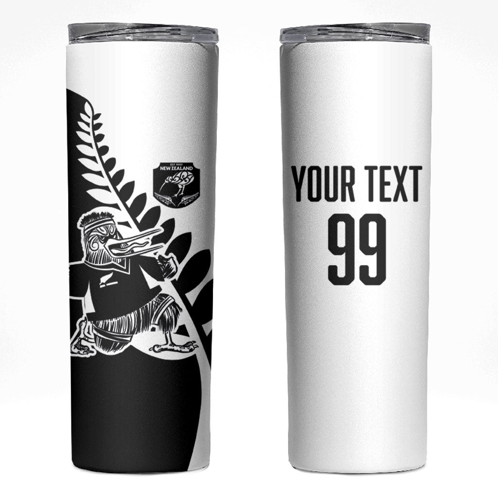 Custom Aotearoa Rugby League Skinny Tumbler Kiwi Haka and Fern - Sporty Style