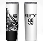 Custom Aotearoa Rugby League Skinny Tumbler Kiwi Haka and Fern - Sporty Style