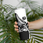 Custom Aotearoa Rugby League Skinny Tumbler Kiwi Haka and Fern - Sporty Style