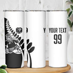 Custom Aotearoa Rugby League Skinny Tumbler Kiwi Haka and Fern - Sporty Style