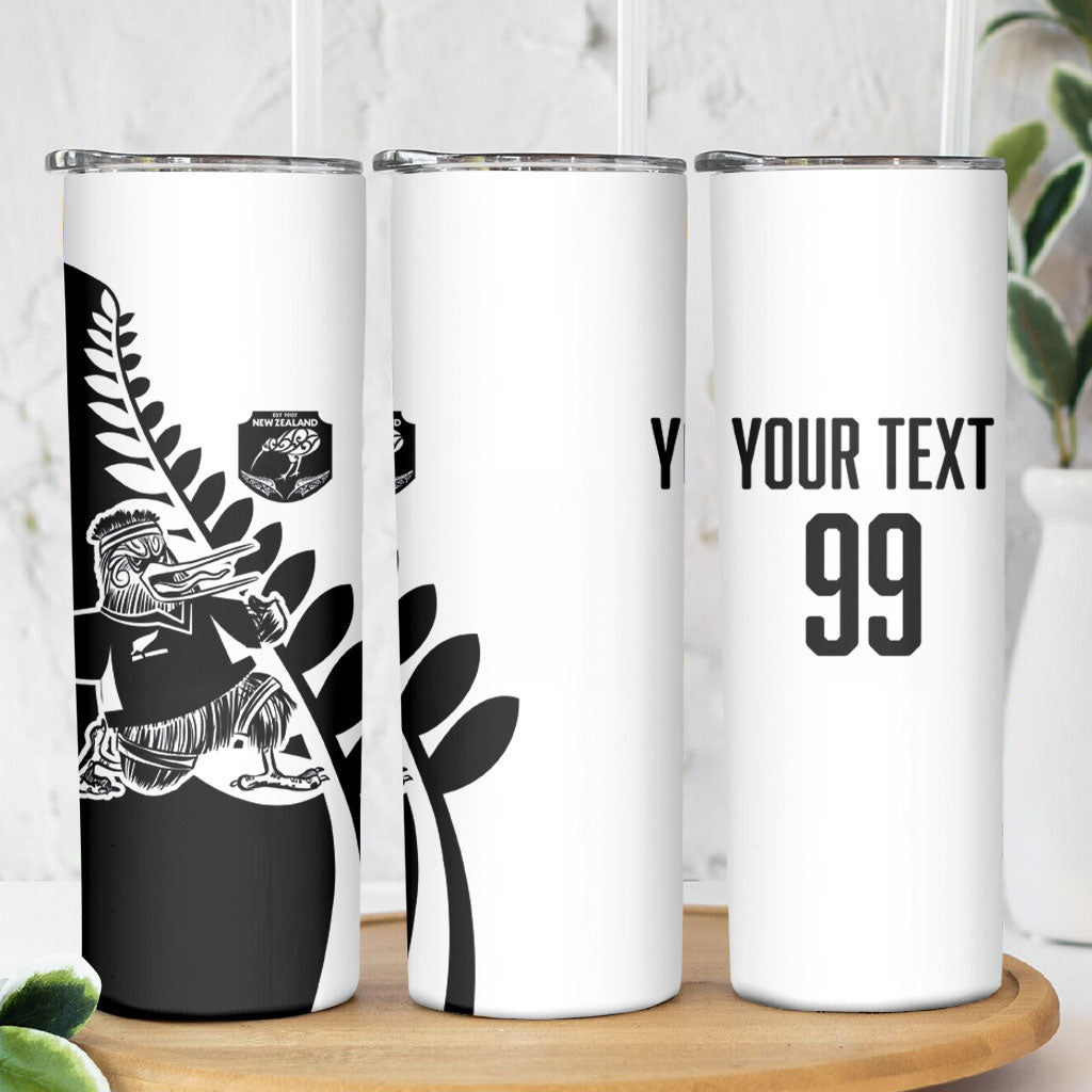 Custom Aotearoa Rugby League Skinny Tumbler Kiwi Haka and Fern - Sporty Style