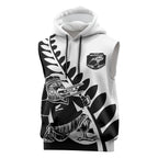 Custom Aotearoa Rugby League Sleeveless Hoodie Kiwi Haka and Fern - Sporty Style