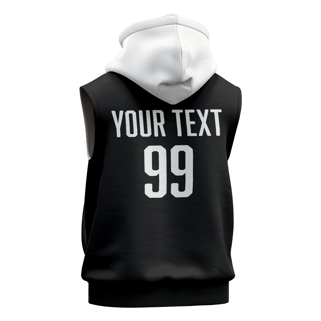 Custom Aotearoa Rugby League Sleeveless Hoodie Kiwi Haka and Fern - Sporty Style