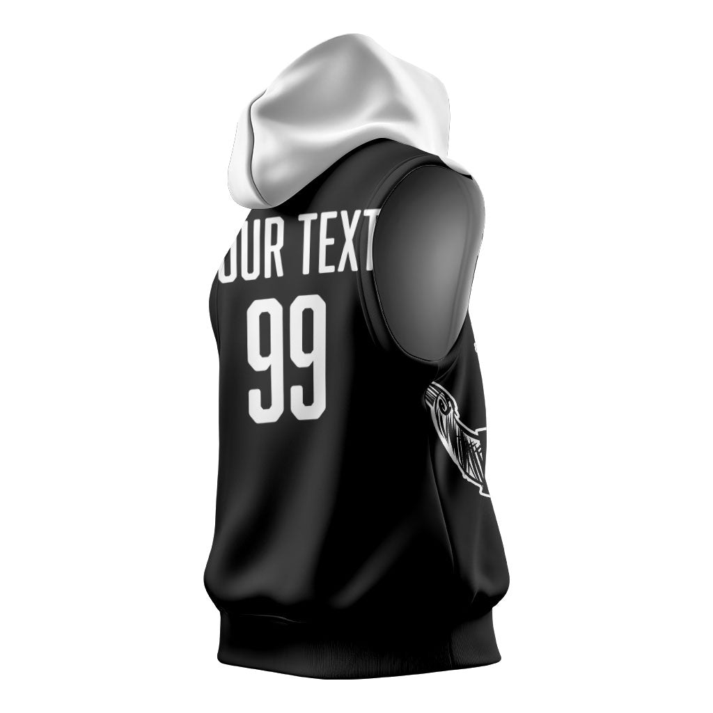 Custom Aotearoa Rugby League Sleeveless Hoodie Kiwi Haka and Fern - Sporty Style