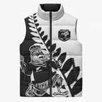 Custom Aotearoa Rugby League Sleeveless Puffer Jacket Kiwi Haka and Fern - Sporty Style