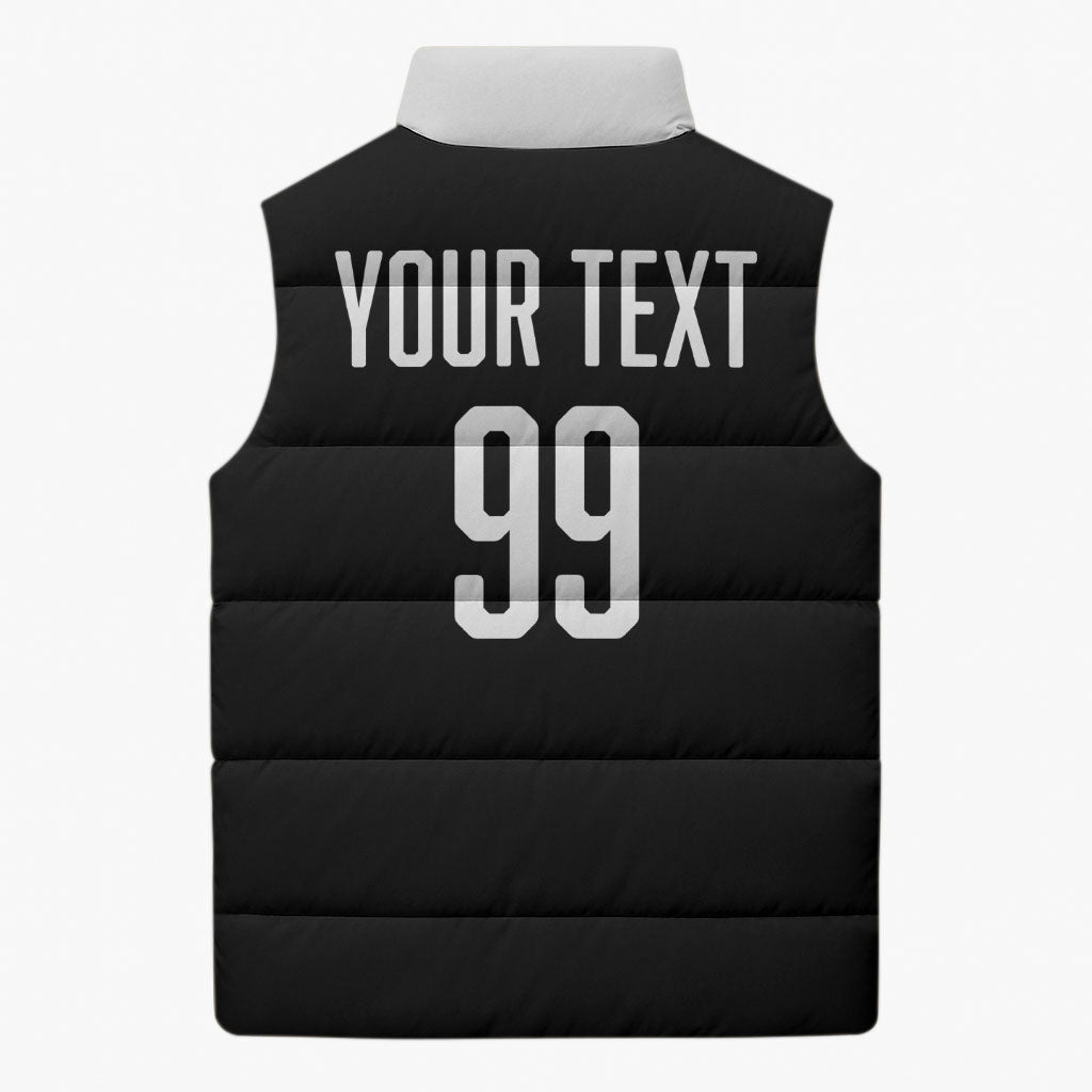 Custom Aotearoa Rugby League Sleeveless Puffer Jacket Kiwi Haka and Fern - Sporty Style
