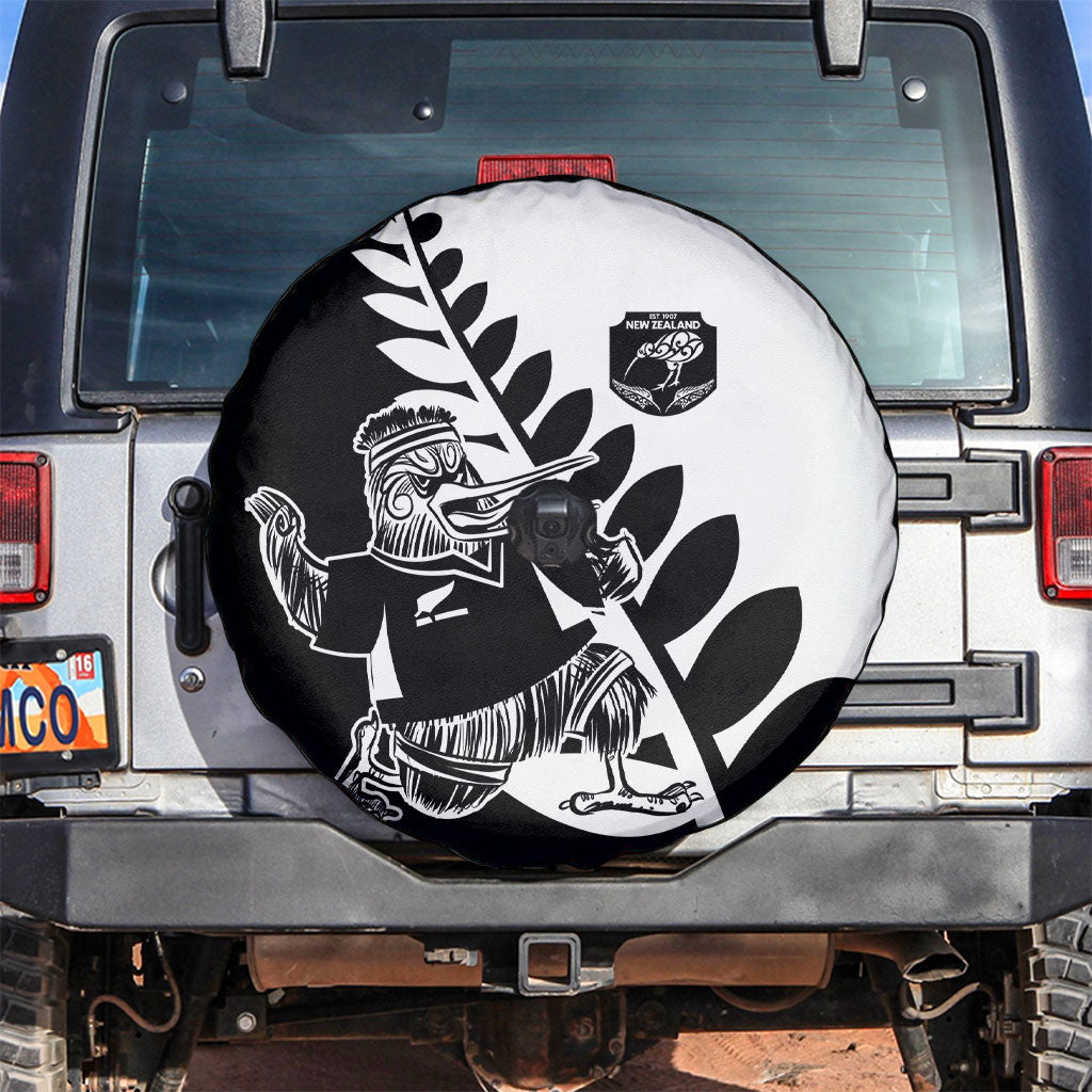 Aotearoa Rugby League Spare Tire Cover Kiwi Haka and Fern - Sporty Style