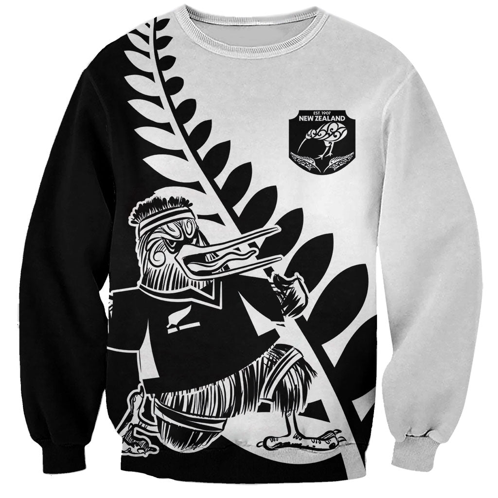 Custom Aotearoa Rugby League Sweatshirt Kiwi Haka and Fern - Sporty Style