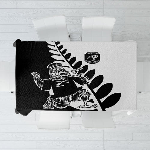 Aotearoa Rugby League Tablecloth Kiwi Haka and Fern - Sporty Style